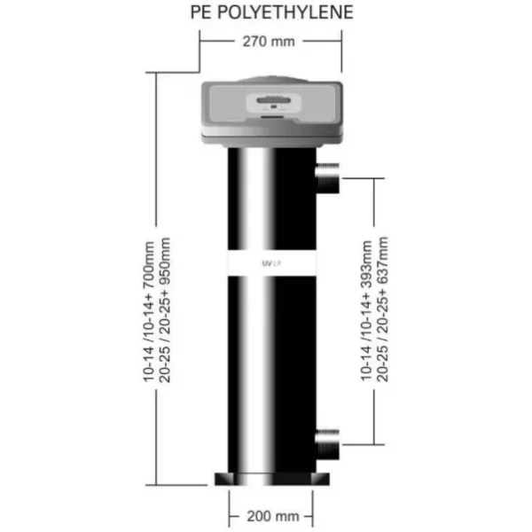 Heliox UV MP sistem za tretman bazenske vode sa naprednom tehnologijom UV-C svetlosti i integrisanim pH/ORP kontrolerom