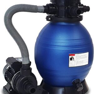 Filter set Sandy 350mm sa peščanim filterom, pumpom od 370W i ugrađenim tajmerom, kapaciteta 6,8 m³/h, idealan za bazene do 25 m³.