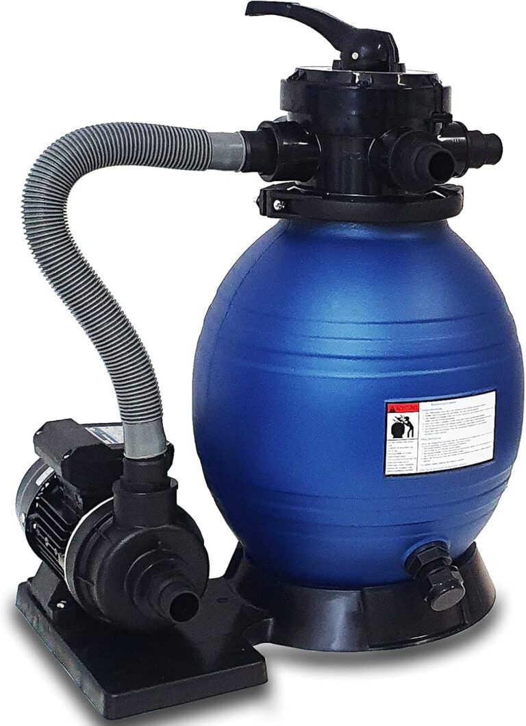 Filter set Sandy 350mm sa peščanim filterom, pumpom od 370W i ugrađenim tajmerom, kapaciteta 6,8 m³/h, idealan za bazene do 25 m³.