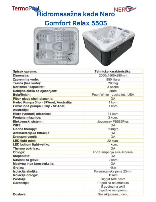 Hidromasazna kada nero 5503