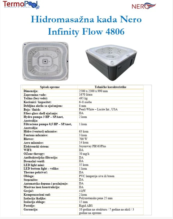 Hidromasazna-kada nero infinity 4806