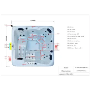 Hidromasažna kada Nero Comfort Nova 5502-9 tehnicka sema