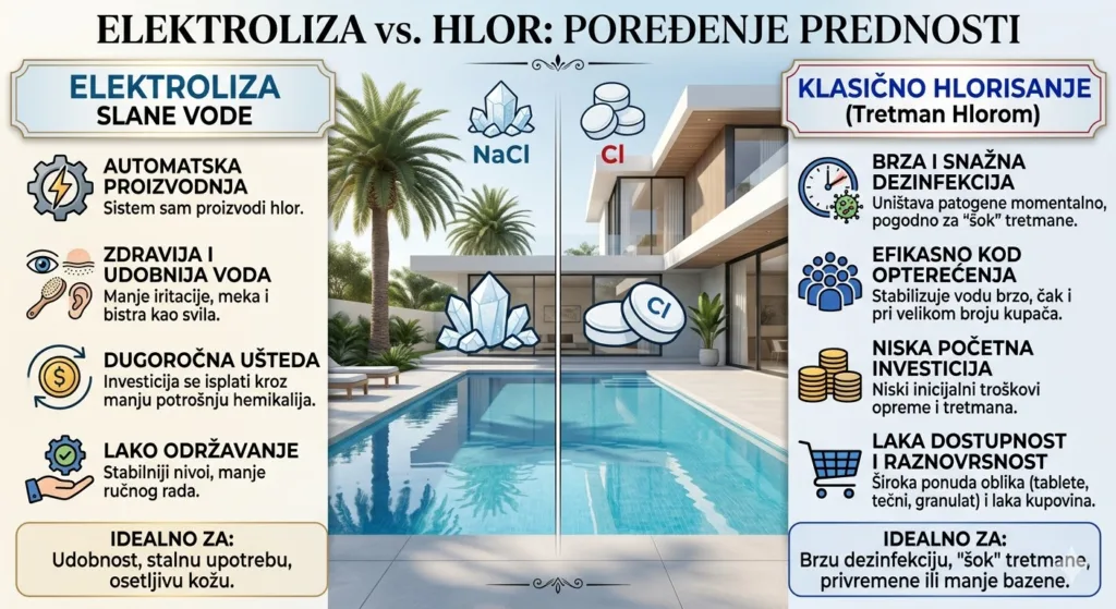 Prednosti i mane elektroliza vs hlor,elektroliza vs hlor bazen razlika